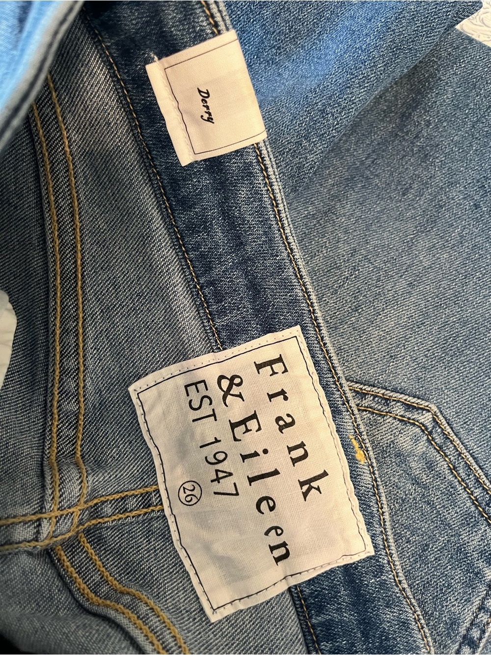 Frank & Eileen Derry Raw Hem Straight Leg Jeans – Size 26 - Picture 3 of 8